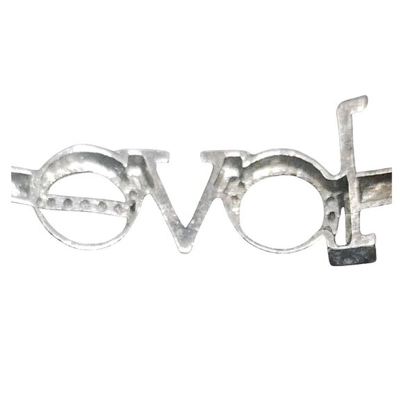 LOVE Initial Designer 925 Silver Pave Diamond Bangle Bracelet With Gold Clasp - Picture 4 of 6